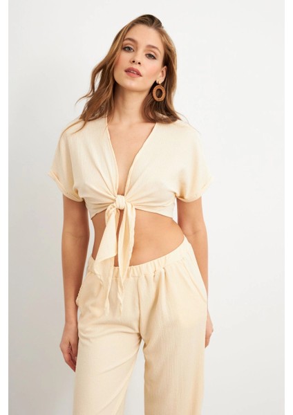 Kadın Vanilya Bağlamalı Bürümcük Takım Q1012 fiyatları