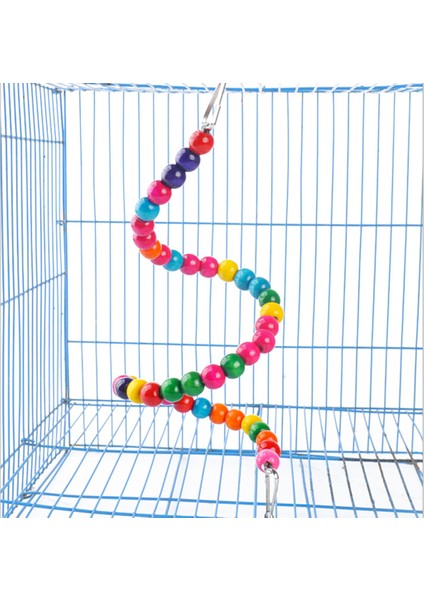 200CM Tarzı Kuş Ahşap Merdiven Oyuncak Renkli Boncuk Spiral Tasarım Papağan Salıncak Oyuncak Kuş Tırabzan Oyuncak Kafes Dekor Pet Eğlenceli Oyuncağı (Yurt Dışından) fırsatları