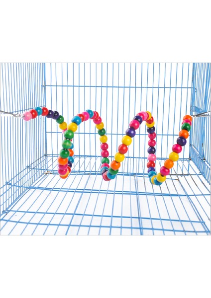 200CM Tarzı Kuş Ahşap Merdiven Oyuncak Renkli Boncuk Spiral Tasarım Papağan Salıncak Oyuncak Kuş Tırabzan Oyuncak Kafes Dekor Pet Eğlenceli Oyuncağı (Yurt Dışından) indirimleri