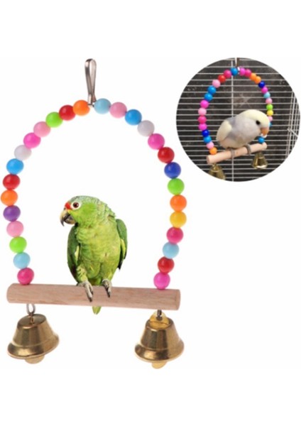 Stil 7 Stili Arap Papağanı Oyuncak Kuş Salıncağı Egzersiz Tırmanma Asma Merdiven Köprü Ahşap Gökkuşağı Evcil Papağan Macaw Hamak Kuş Oyuncak Zil Ile (Yurt Dışından) fiyatları