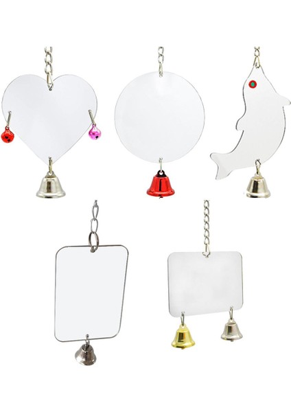 No.2 Tarzı 1 Adet Papağan Kuşu Muhabbet Kuşu Asılı Ayna Zil Oyuncağı Kafes Süsü Evcil Hayvan Malzemeleri (Yurt Dışından) indirimleri