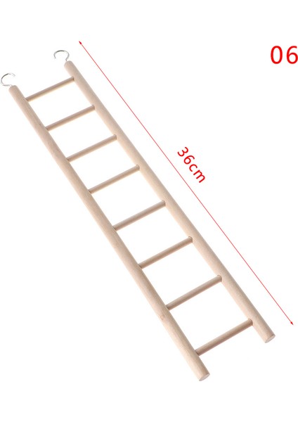 No.6 Tarzı 1 Adet Kuş Oyuncak Ahşap Merdiven Salıncak Tırmalama Çubuğu Tırmanma Merdiveni Kafes Asma Dekor Hamster Papağan Oyuncakları Evcil Hayvan Malzemeleri (Yurt Dışından)