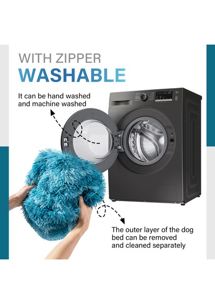 Açık Gri Tarzı M-60CM Süper Pet Kral Köpek Yatağı Fermuarlı Kanepe Çıkarılabilir Köpek Yatak Yıkanabilir Donut Sakinleştirici Uzun Püsküllü Köpek Yatakları Xxl Ayrılabilir Köpek Evi (Yurt Dışından) fiyatları