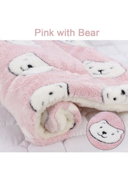 Pembe-Ayı Stili S(34X27CM) Evcil Hayvan Battaniyesi Köpek Yatağı Kedi Matı Yumuşak Mercan Polar Kış Kalın Sıcak Uyku Yatakları Için Küçük Orta Boy Köpekler Kediler Pet Malzemeleri (Yurt Dışından)