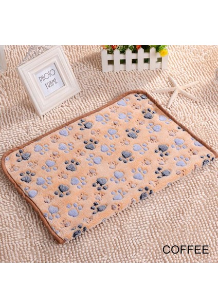 Kahve Tarzı 76X52CM Köpek Pençe Havlu Halı Pet Mat Köpek Yatağı Kış Sıcak Kedi Mercan Kadife Havlu Battaniye Uyku Örtüsü Havlu Yastık Pet Malzemeleri (Yurt Dışından)