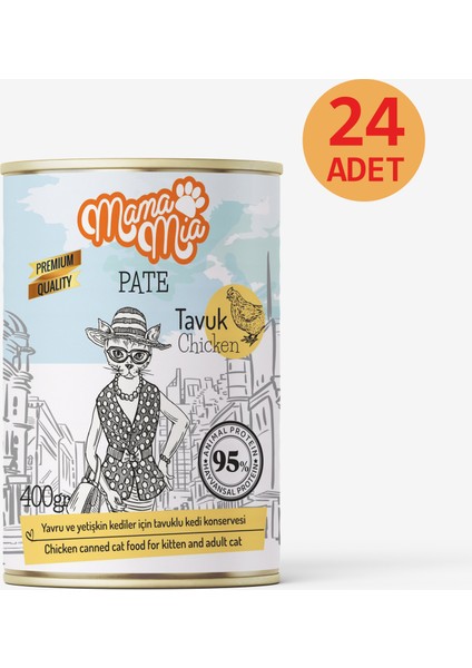 Tavuklu Kedi konservesi 400 GR X 24 Adet