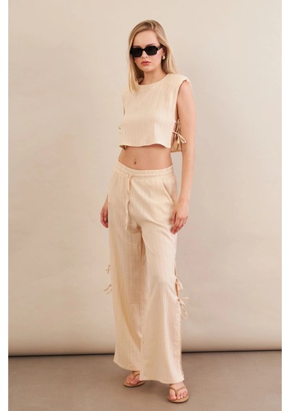 Kadın Vanilya Omuzları Vatkalı Alt Üst Takım KED002 fırsatları