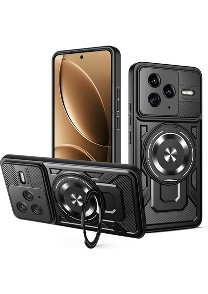 Xiaomi Poco F7 Pro 5g Manyetik Kılıf Döner Ayak Tpu + Pc Telefon Kılıfı (Yurt Dışından)