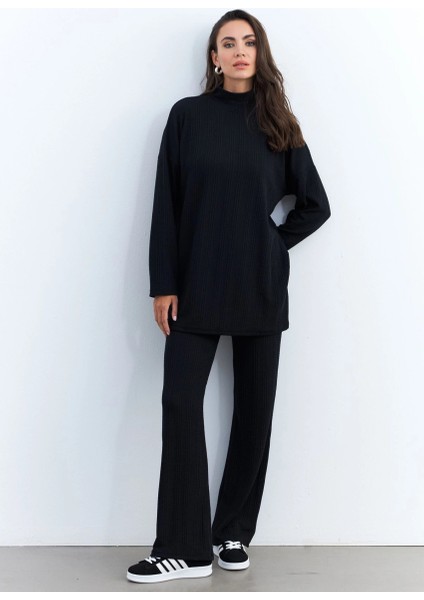Kadın Siyah Alt Üst Pantolon Takım MTF28 modelleri