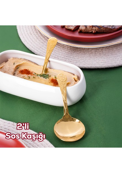 5217 Metal Gold 2li Sos Kaşığı 13CM