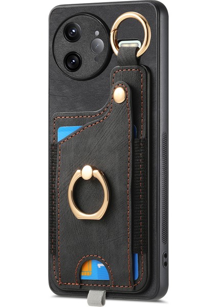 Xiaomi Poco F7 Ultra 5g Retro Deri Telefon Arka Kapağı Kart Yuvaları ve Yüzük Tutucu ile (Yurt Dışından)