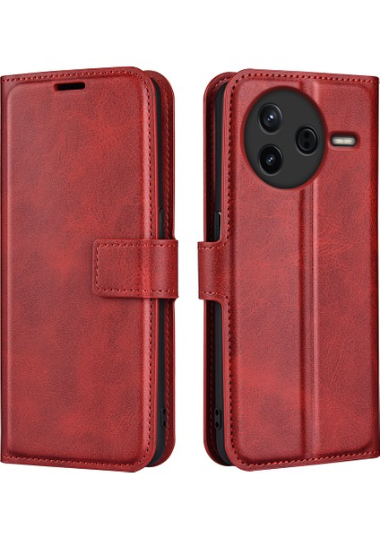 Xiaomi Poco F7 Pro 5g Stand Kılıf Çizilmez Dana Dokulu Deri Telefon Kılıfı (Yurt Dışından)