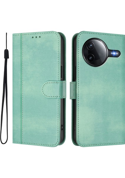 Xiaomi Poco F7 Ultra 5g / Xiaomi Poco F7 Pro 5g Cüzdan Standı Retro Doku Deri Telefon Kılıfı ve Kordon (Yurt Dışından)