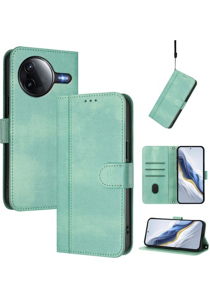 Xiaomi Poco F7 Ultra 5g / Xiaomi Poco F7 Pro 5g Cüzdan Standı Retro Doku Deri Telefon Kılıfı ve Kordon (Yurt Dışından)