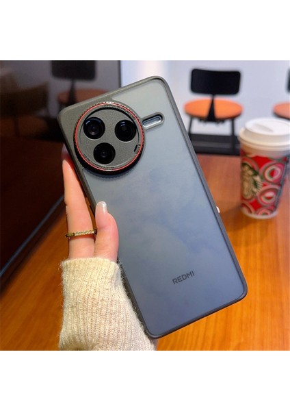 Xiaomi Poco F7 Pro 5g Kırmızı Lens Halkası Darbeye Dayanıklı Tpu + Pc Yarı Saydam Telefon Kılıfı (Yurt Dışından) modelleri