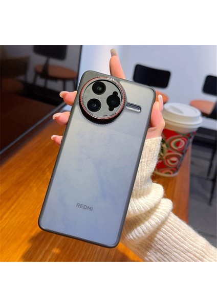 Xiaomi Poco F7 Ultra 5g Kırmızı Lens Halka Darbeye Dayanıklı Tpu + Pc Yarı Saydam Telefon Kılıfı (Yurt Dışından)
