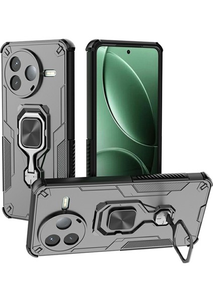Xiaomi Poco F7 Pro 5g Döndürülebilir Halka Ayaklı Pc + Tpu Darbeye Dayanıklı Telefon Kılıfı (Yurt Dışından)