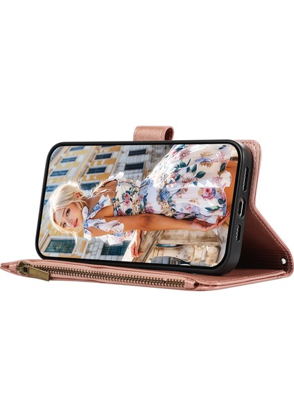 Xiaomi Poco F7 Ultra 5g Çoklu Kart Yuvaları Fermuarlı Deri Telefon Kılıfı Kayışlı (Yurt Dışından)