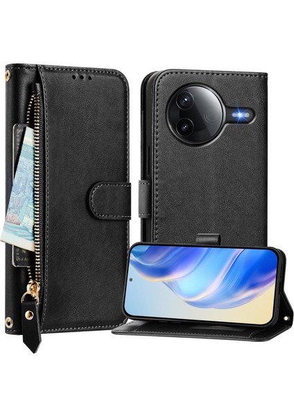 Xiaomi Poco F7 Pro 5g / Xiaomi Poco F7 Ultra 5g Fermuarlı Cep Çoklu Kart Yuvaları Deri Telefon Kılıfı (Yurt Dışından)
