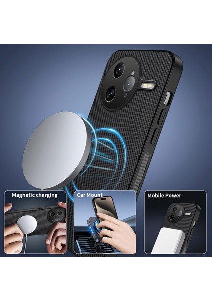 Xiaomi Poco F7 Ultra 5g Karbon Fiber Doku Pc Tpu Telefon Kılıfı Magsafe ile Uyumlu (Yurt Dışından)