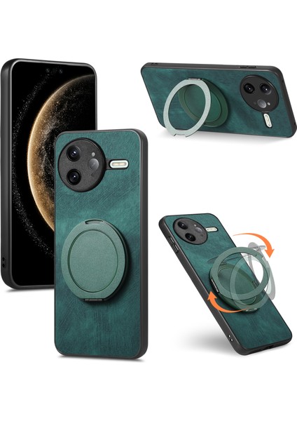 Xiaomi Poco F7 Ultra 5g Giderici Retro Deri Arka Kapak Döner Ayaklı (Yurt Dışından)