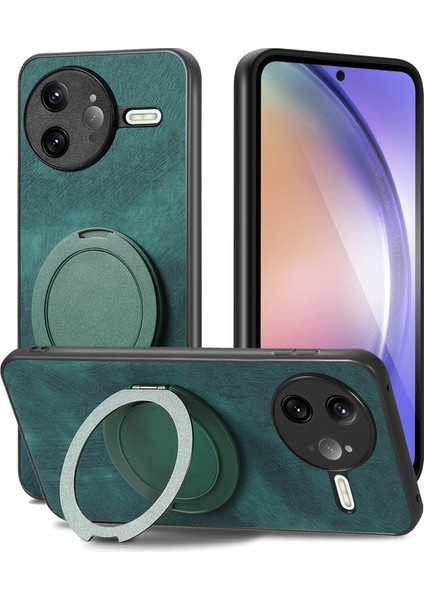 Xiaomi Poco F7 Ultra 5g Giderici Retro Deri Arka Kapak Döner Ayaklı (Yurt Dışından)