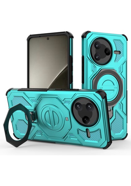 Xiaomi Poco F7 Pro 5g Manyetik Kılıf Döndürülebilir Metal Ayaklı Pc + Tpu Telefon Arka Kapağı (Yurt Dışından)