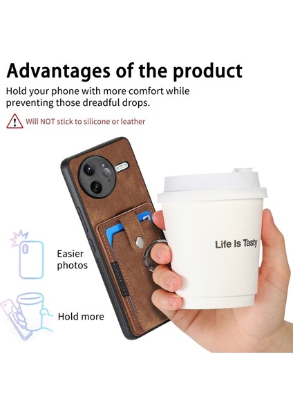 Xiaomi Poco F7 Ultra 5g Deri Arka Kapak Kart Yuvaları Destek Standı (Yurt Dışından)