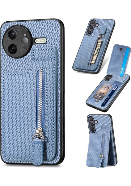 Xiaomi Poco F7 Ultra 5g Deri Telefon Arka Kılıfı Fermuarlı Kart Tutucu Ayaklı (Yurt Dışından)