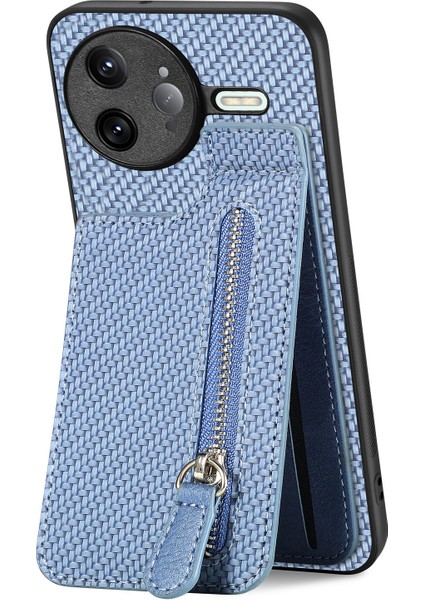 Xiaomi Poco F7 Ultra 5g Deri Telefon Arka Kılıfı Fermuarlı Kart Tutucu Ayaklı (Yurt Dışından)