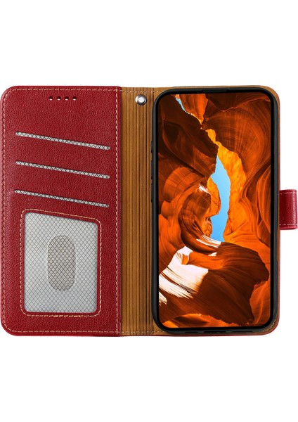 Xiaomi Poco F7 Pro 5g Cüzdan Litchi Doku Deri Telefon Kılıfı Manyetik Toka (Yurt Dışından) modelleri