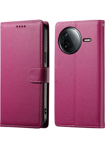 Xiaomi Poco F7 Pro 5g Stand Kılıf Litchi Doku Deri Cüzdan Telefon Kılıfı Manyetik Çıtçıtlı (Yurt Dışından)