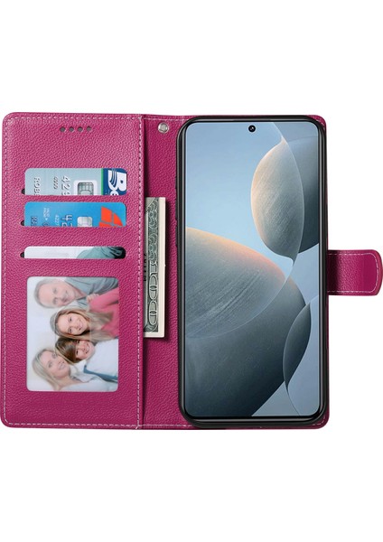 Xiaomi Poco F7 Pro 5g Stand Kılıf Litchi Doku Deri Cüzdan Telefon Kılıfı Manyetik Çıtçıtlı (Yurt Dışından) fiyatları