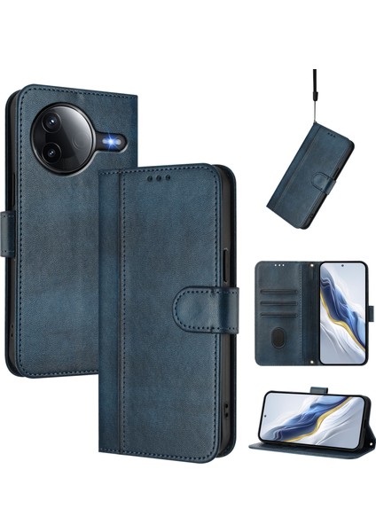 Xiaomi Poco F7 Ultra 5g / Xiaomi Poco F7 Pro 5g Cüzdan Standı Retro Doku Deri Telefon Kılıfı ve Kordon (Yurt Dışından)