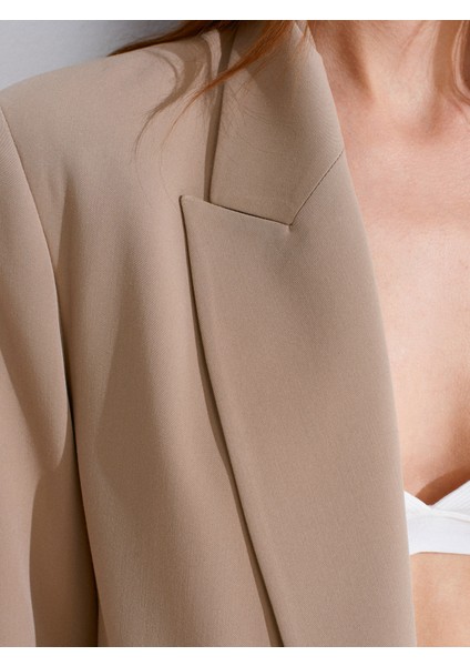 60767 Blazer Ceket-Bej
