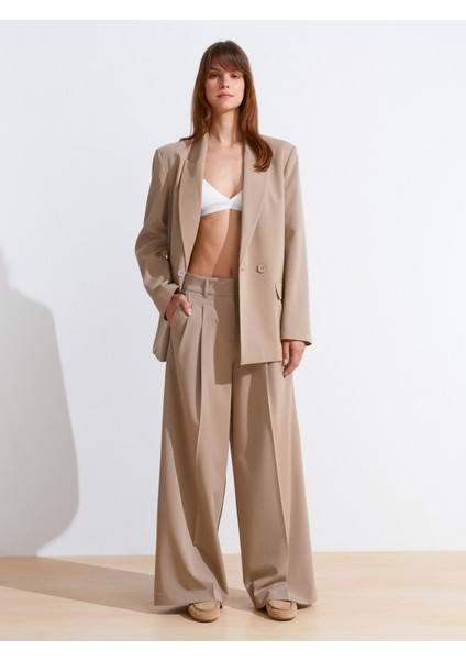60767 Blazer Ceket-Bej