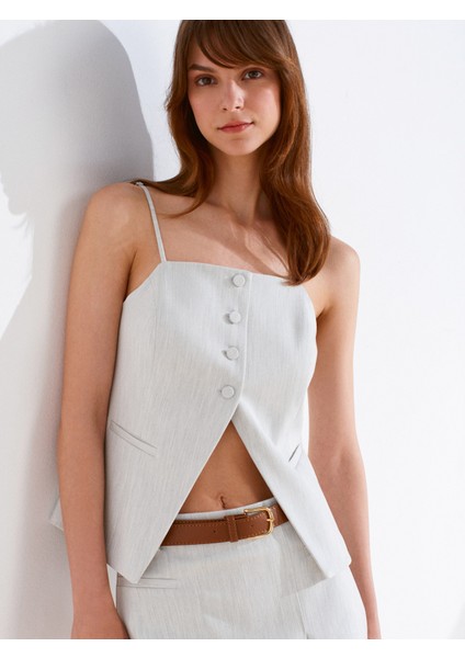 60585 Askılı Yelek-Açık Gri