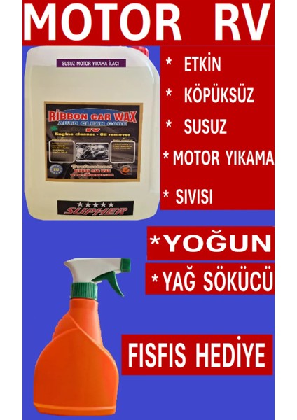 Ribbonwax Susuz Motor Yıkama Sıvısı Deterjanı Temizleme ( 5 Lt )