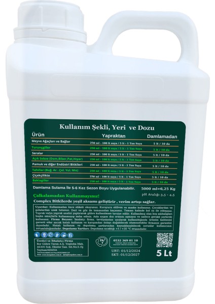 Soya Için Organik Sıvı Gübre-Complex-5lt-Ürün Sayısı Artar-Kalite ve Verim Artar. fiyatları