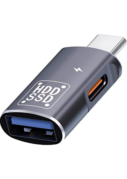 Type-C To USB 3.0 Otg Dönüştürücü | 10GBPS + 12W Şarj Desteği