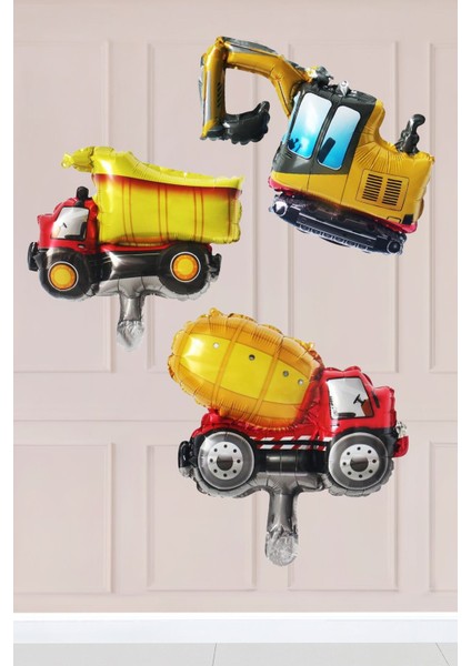 4 Yaş Inşaat Konsept Doğum Günü Balon Seti Inşaat Araçları Tema Balon Zinciri modelleri
