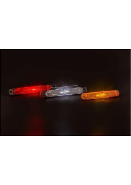 Frıstom 12V-24V Yan Ikaz Lambası (Side Marker) Ledli Beyaz Krone Tip Dorse (170*25.2 Mm) E9 modelleri