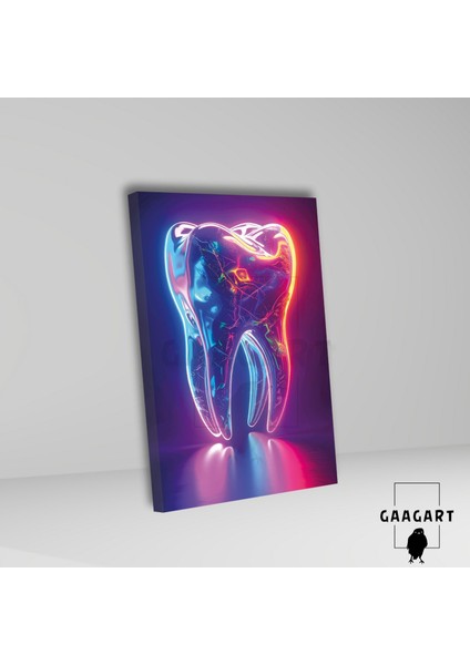 Tekli Dikey Kanvas Diş Poliklinik Tablosu Işıltılı Diş fiyatları