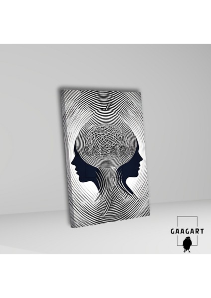 Tekli Dikey Kanvas Psikoloji Poliklinik Tablosu Soyut Silüetler fiyatları