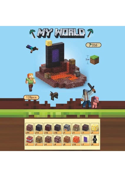 Yeni Mc My World Minecraft Periferik Manyetik Kare Yapı Blokları Çocuk Eğitici Montaj Yapı Blokları Oyuncak Hediyesi (Yurt Dışından)