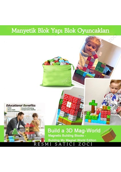 Yeni Mc My World My World Serisi Manyetik Kare Yapı Blokları Eğitimsel Montaj Yapı Blokları Çocuk Oyuncak Hediyesi (Yurt Dışından)