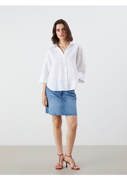 Yeni Sezon Oversize 0 Keten Kadin Gomlek - S5QJ57Z8 fiyatları