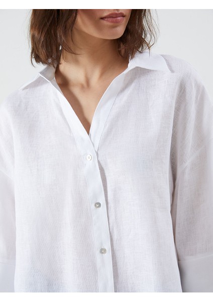 Yeni Sezon Oversize 0 Keten Kadin Gomlek - S5QJ57Z8 modelleri