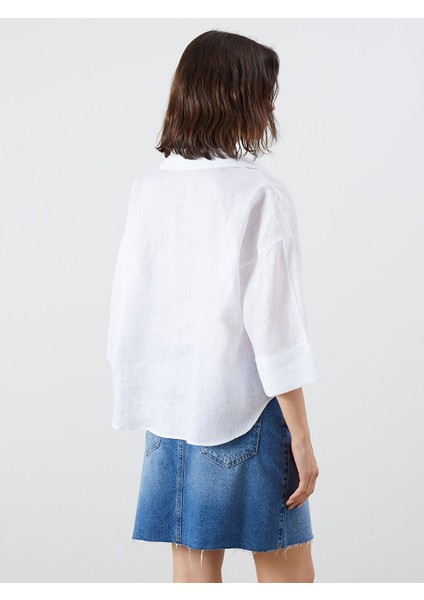 Yeni Sezon Oversize 0 Keten Kadin Gomlek - S5QJ57Z8 fırsatları
