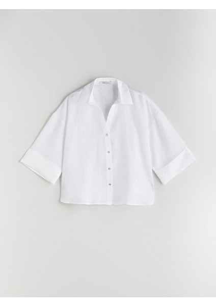 Yeni Sezon Oversize 0 Keten Kadin Gomlek - S5QJ57Z8 indirimleri